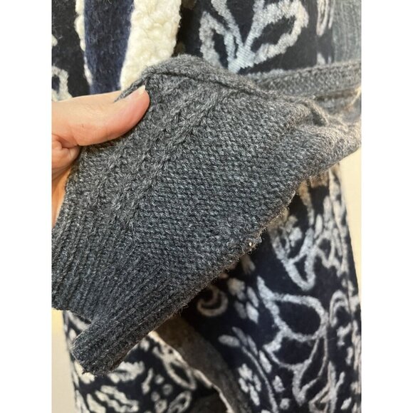 Sleeping On Snow XS Wool Blend Blue Fair Isle Open Cardigan Sweater - Picture 12 of 12